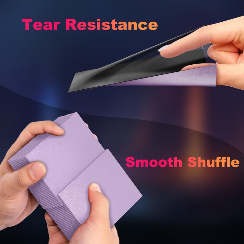 Proijeut 200 Pack Card Sleeves, Matte Dual Trading Card Sleeves with Opaque Back & Smooth Shuffle, Tear Resistant Card Protectors for MTG, TCG and Game Cards (Orchid Purple) - Image 5