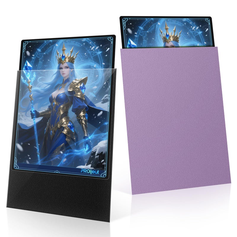 Proijeut 200 Pack Card Sleeves, Matte Dual Trading Card Sleeves with Opaque Back & Smooth Shuffle, Tear Resistant Card Protectors for MTG, TCG and Game Cards (Orchid Purple) - Image 1
