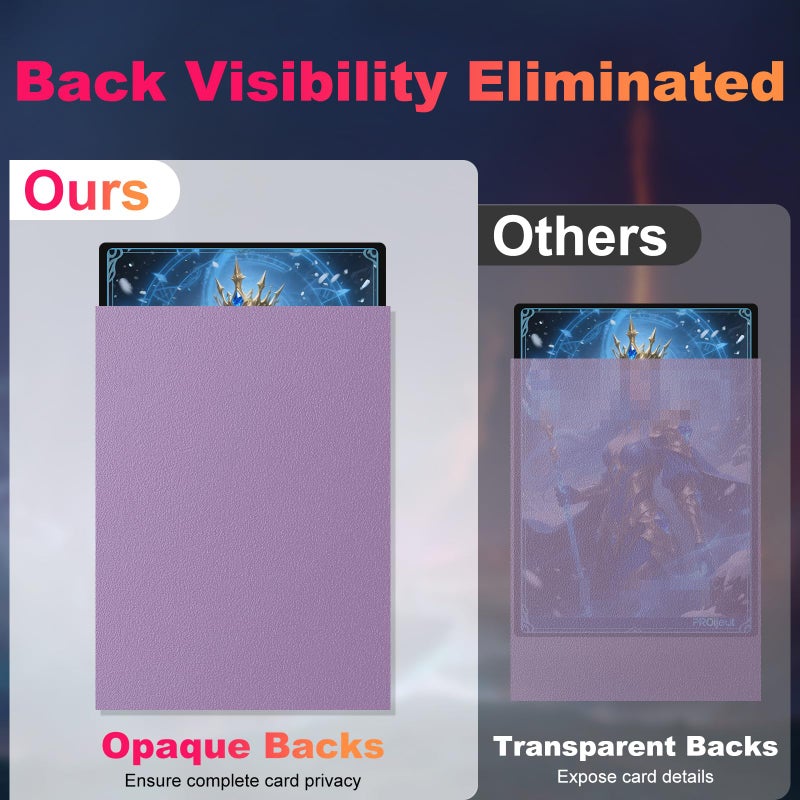 Proijeut 200 Pack Card Sleeves, Matte Dual Trading Card Sleeves with Opaque Back & Smooth Shuffle, Tear Resistant Card Protectors for MTG, TCG and Game Cards (Orchid Purple) - Image 3