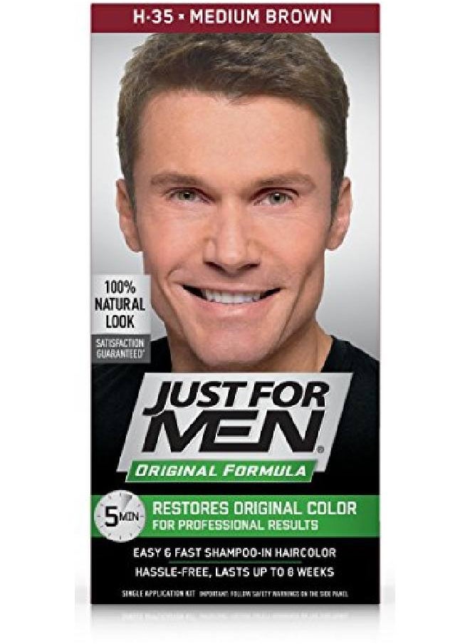 Just For Men صبغة الشعر الأصلية للرجال باللون البني المتوسط 4 أونصة سائلة (عبوة واحدة)  - Image 3