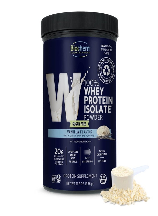 Biochem 100% Whey Sugar-Free Vanilla 20g, 11.8oz, Certified Vegetarian, Certified Gluten Free, Certified Non-GMO Tested, Keto Friendly, Grass-Fed - Image 1