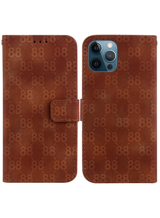 S-TOP Case For iPhone 12 Pro Max Double 8-shaped Embossed Leather Phone Case - Image 1