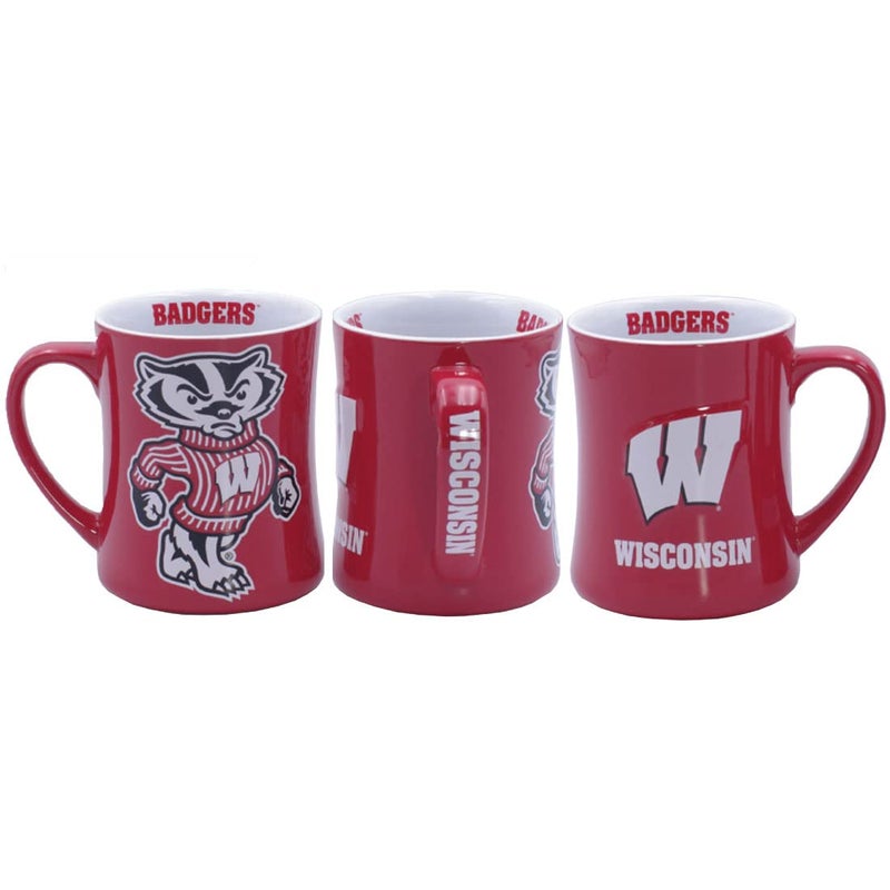 RFSJ Wisconsin Badgers Ceramic 16oz Relief 3D Mug Red
