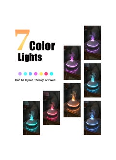 Alruht Flame Essential Oil Diffuser, 200ML Ultrasonic Aromatherapy Mist Humidifier with Mute Design, Waterless Auto Shut Off, 7 Soothing LED Lights for Office, Home, and Bedroom Ambiance, White  - Image 3