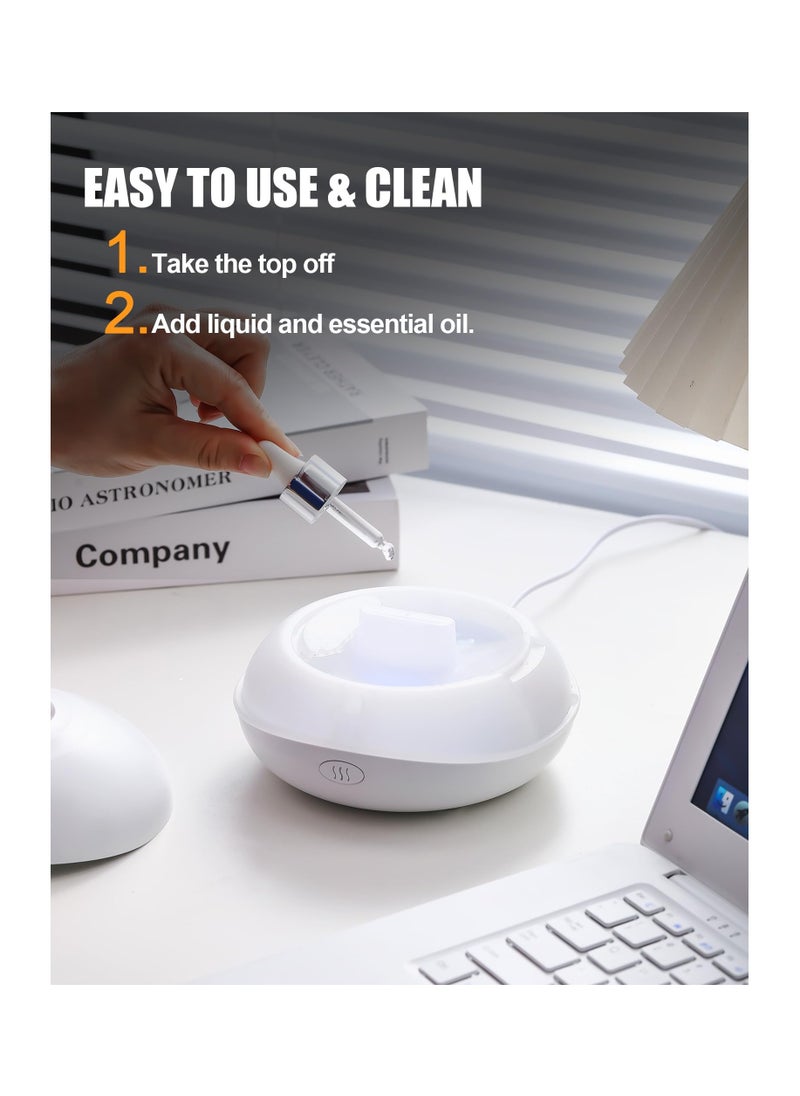 Alruht - Flame Essential Oil Diffuser, 200ML Ultrasonic Aromatherapy Mist Humidifier with Mute Design, Waterless Auto Shut Off, 7 Soothing LED Lights for Office, Home, and Bedroom Ambiance, White - Image 1
