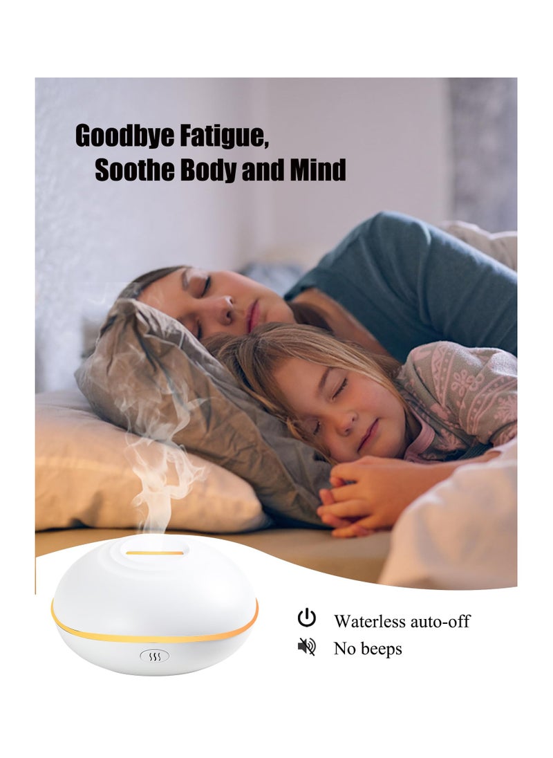 Alruht - Flame Essential Oil Diffuser, 200ML Ultrasonic Aromatherapy Mist Humidifier with Mute Design, Waterless Auto Shut Off, 7 Soothing LED Lights for Office, Home, and Bedroom Ambiance, White - Image 1