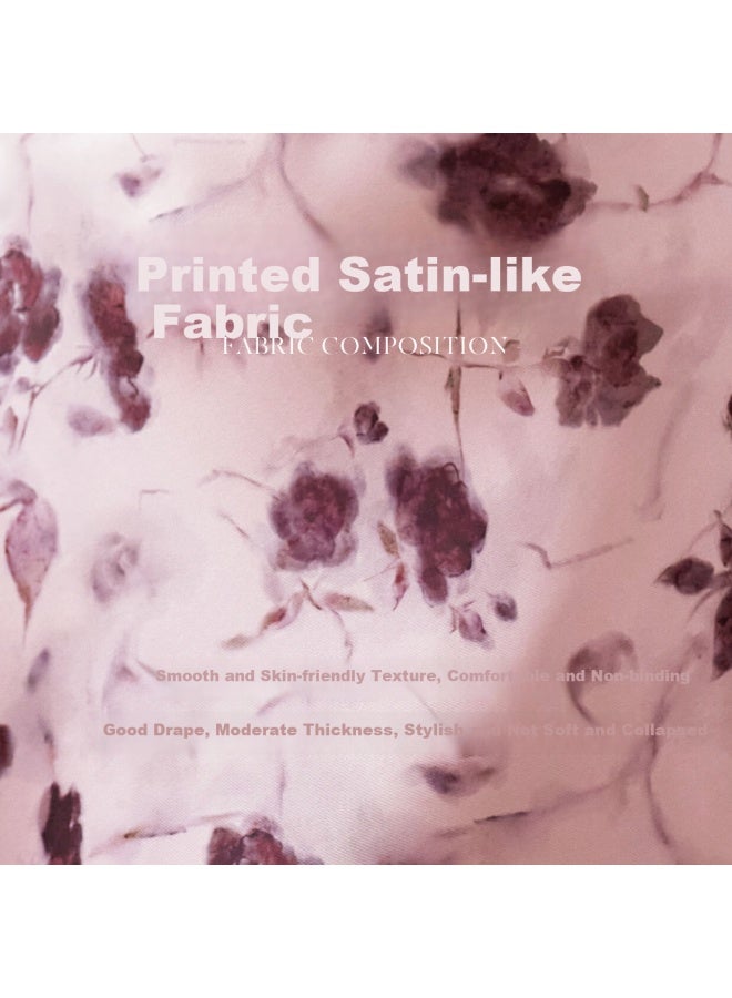 Olrain Women'S Summer Sleeveless Floral Print Satin Camisole Dress - Image 5