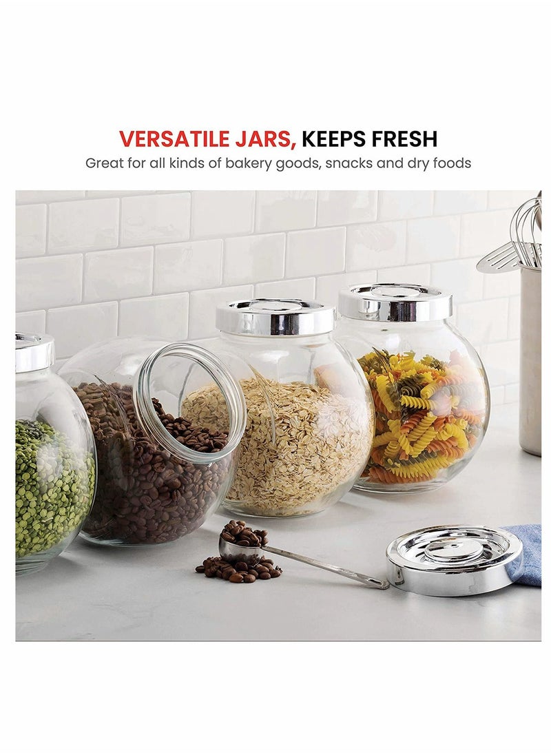 Y&D Glass Jar Candy 75 ½ Ounce Cookie (2 Pack) With Plastic Airtight Seal Lid 2 Ways Display, Bulk Food Storage for Snacks, Dry Food, Jelly Beans Canister, Apothecary Jars  - Image 4