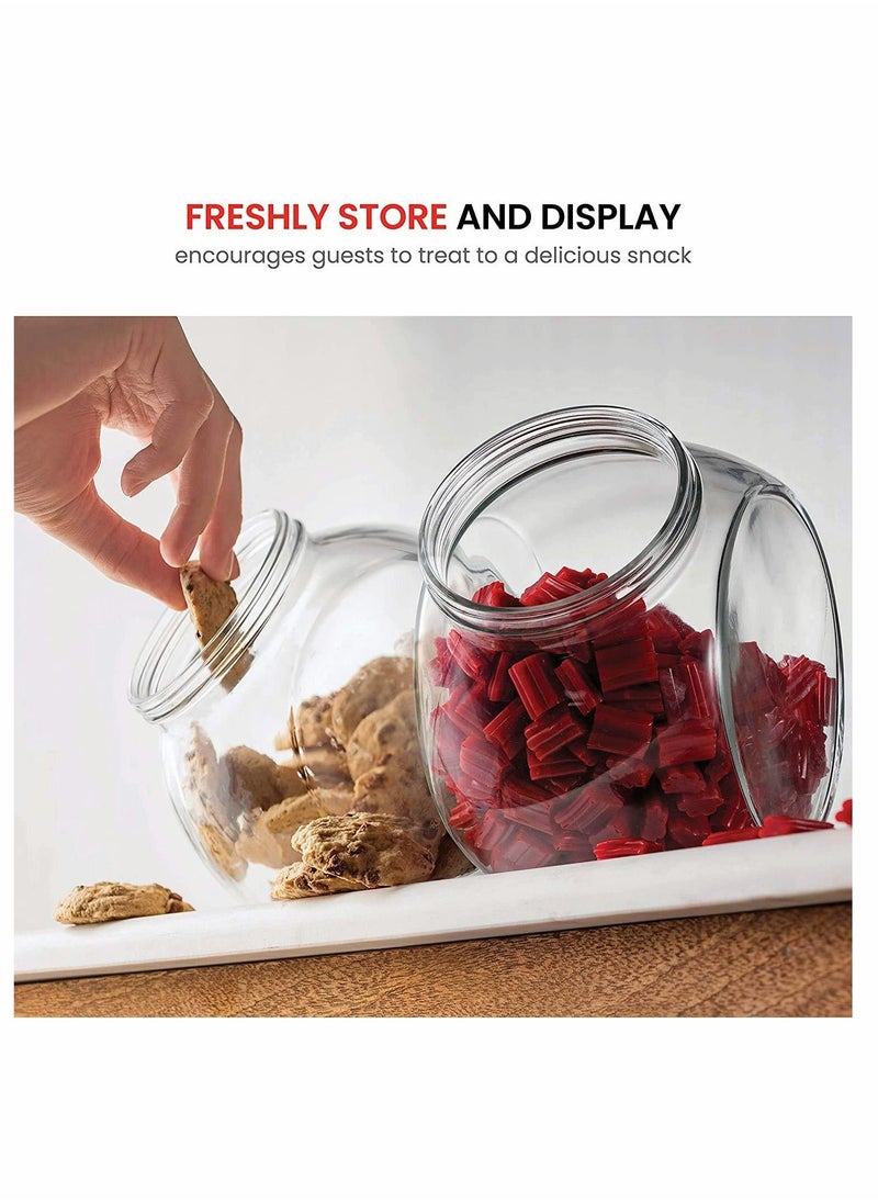 Y&D Glass Jar Candy 75 ½ Ounce Cookie (2 Pack) With Plastic Airtight Seal Lid 2 Ways Display, Bulk Food Storage for Snacks, Dry Food, Jelly Beans Canister, Apothecary Jars  - Image 3