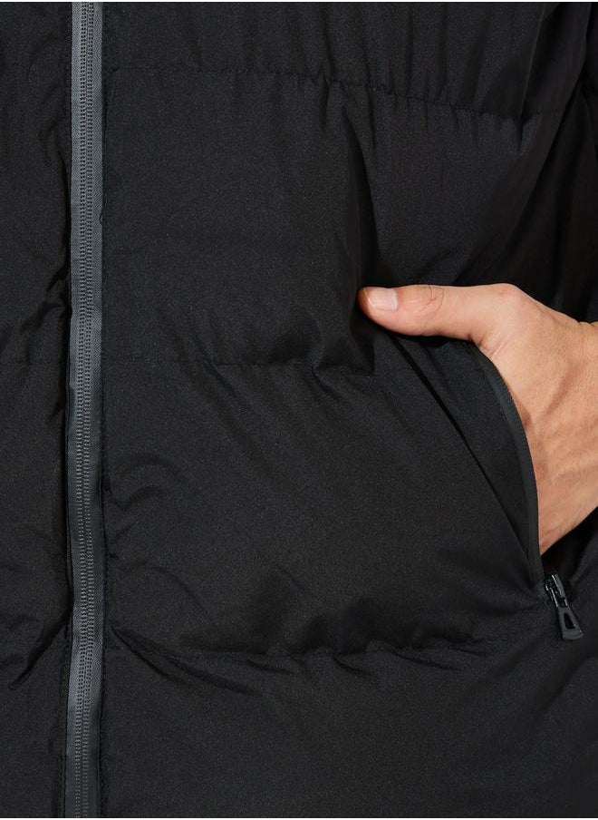 ستايلي جاكيت منفوخ بلا أكمام مع سحَّاب غلق  - Image 4