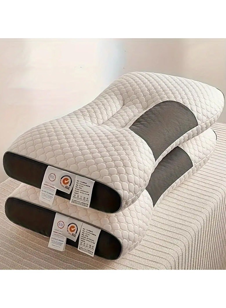 DubaiGallery 1pc White Neck Support Pillow, Massage Pillow Orthopedic Sleeping Pillow For Neck Body Relax Orthopedic Pillow Traction For Sleeping - Image 4