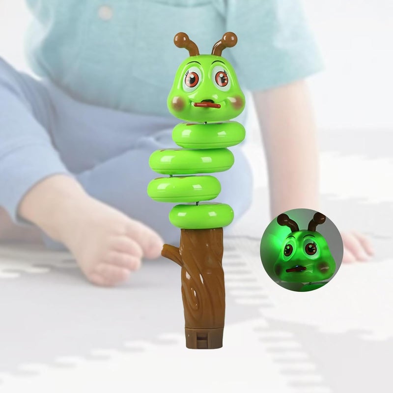 Hand Held Snake Shape Whistle Toy Toy Musical Instrument Sound Toy for Presents, Green - Image 1