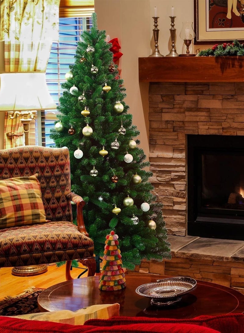 NIBEMINENT شجرة صناعية NIBEMINENT لشجرة عيد الميلاد صغيرة 4 قدم إبر الصنوبر 120 سم، 300 طرف فرع كامل لعيد الميلاد للمنازل والمكاتب في المساحات الصغيرة، تركيب سهل قاعدة معدنية - Image 2