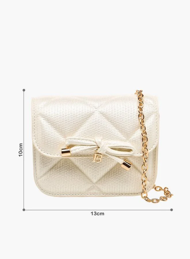 Flora Bella By Shoexpress Flora Bella Quilted Bow Detail Crossbody Bag with Chain Strap Ramadan Collection
