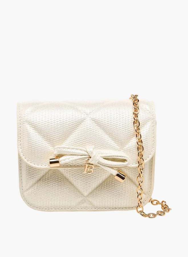 Flora Bella By Shoexpress Flora Bella Quilted Bow Detail Crossbody Bag with Chain Strap Ramadan Collection