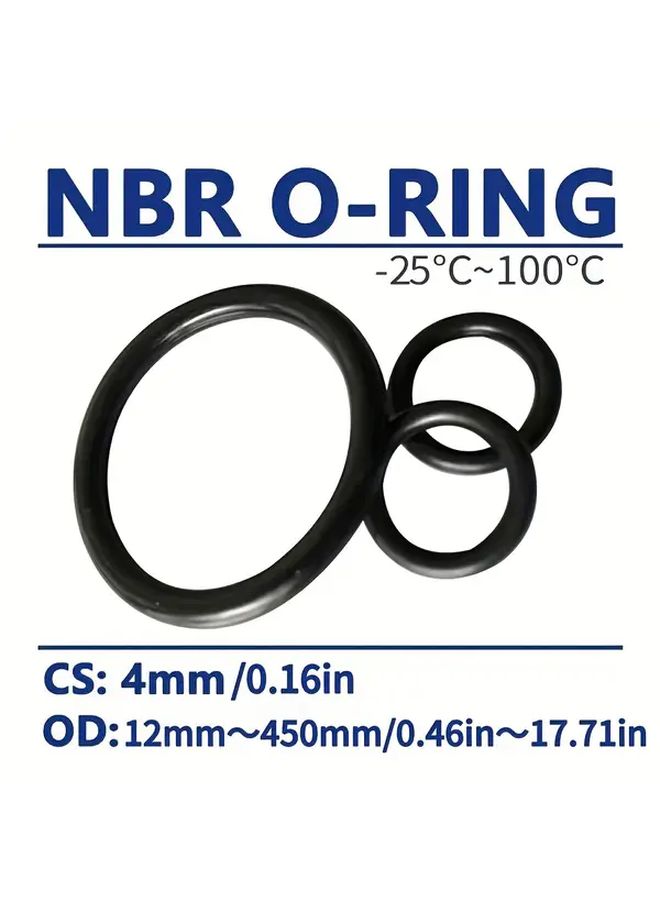 كمية كبيرة من ختم O-Ring من مطاط النتريل الأسود الثقيل المقاوم للزيت والحرارة من 25 درجة تحت الصفر إلى 100 درجة مئوية 10 قطع بحجم 38 × 30 (القطر الخارجي × القطر الداخلي) وبسمك 4 ملم، مخصصة للسيارات والسباكة، غسالة حشية مانعة للتسرب، حلقة ختم متينة. - Image 1
