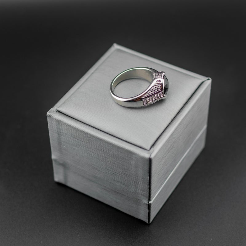 Silver Zirconic Stainless Steel Ring For Him - Size 10 - Image 2