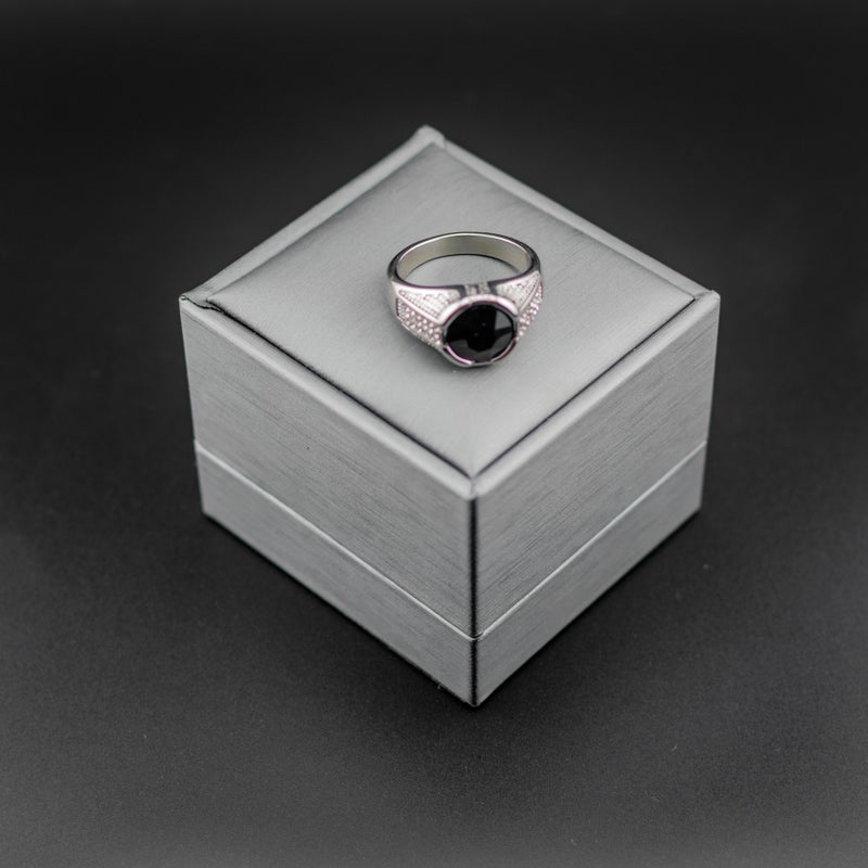 Silver Zirconic Stainless Steel Ring For Him - Size 10 - Image 1