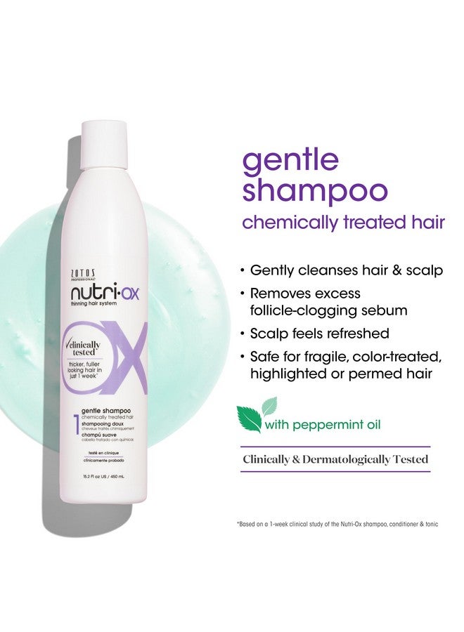 NUTRI-OX Gentle Shampoo Chemically-Treated for Colored Thinning Hair | Thicker, Fuller-Looking Hair | Clinically & Dermatologically Tested | Peppermint | Color-Safe, 33.8 Fl Oz - Image 2