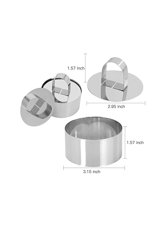 S-TOP Round Stainless Steel Cake Rings (3 x 3in, Set of 4 ) - Image 2