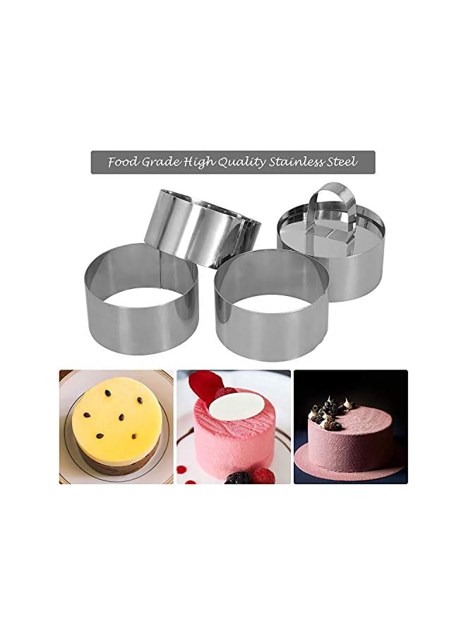 S-TOP Round Stainless Steel Cake Rings (3 x 3in, Set of 4 ) - Image 4