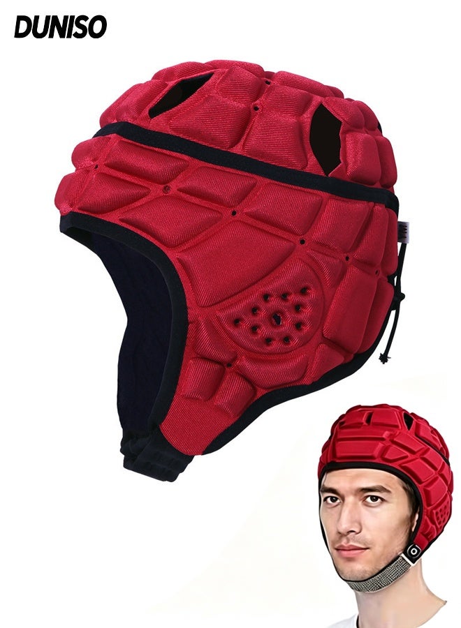 DUNISO Rugby Headguards, Children's Football Helmets, Head Protector, Goalkeeper Helmet, Adjustable Rugby Headguards, Football Helmet Anti Collision Soft Hats, Ski And Cycling Head Guards - Image 1