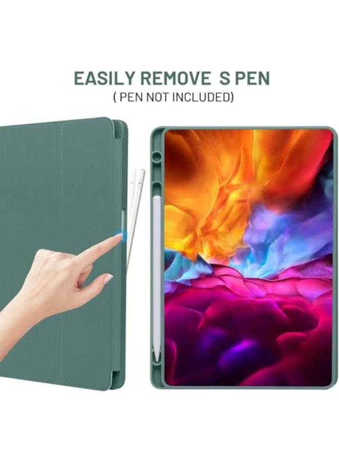 DUSALA Cover for Samsung Galaxy Tab A9 8.7 inch case, Soft Flexible Flip Case Cover with S Pen Holder for Samsung Galaxy Tab A9 8.7 inch with Auto Sleep Wake - Trifold (Green, Galaxy Tab A9) - Image 5