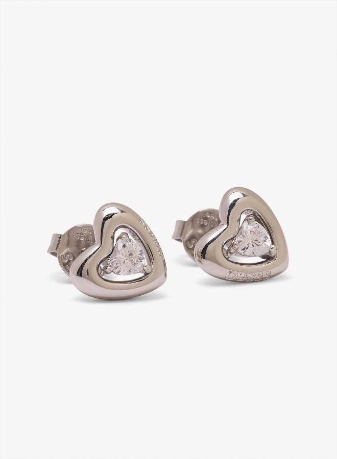 GUESS 10Mm Crystal Heart Studs - Image 3
