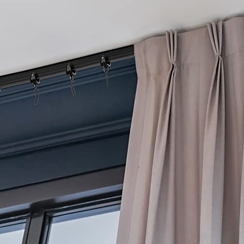 Jetec Flexible Bendable Ceiling Curtain Track, 9.8ft/16.4ft(5m), Ceiling Mount for Curtain Rail with Track, Room Divider(5 m,Black) - Image 5