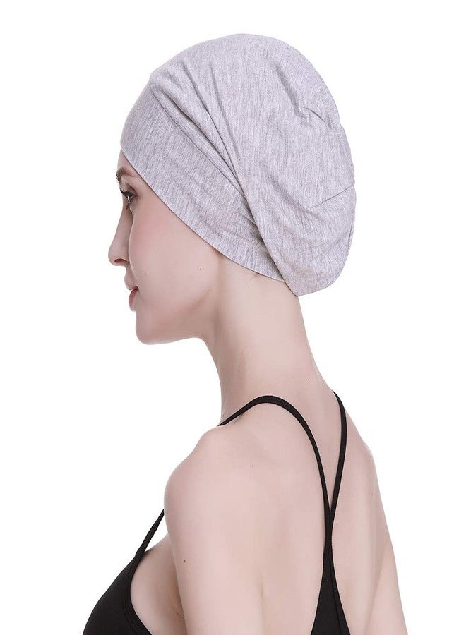 FocusCare Silk Bonnet Long Hair Women Sleeping Night Small Size Light Heather Grey - Image 3