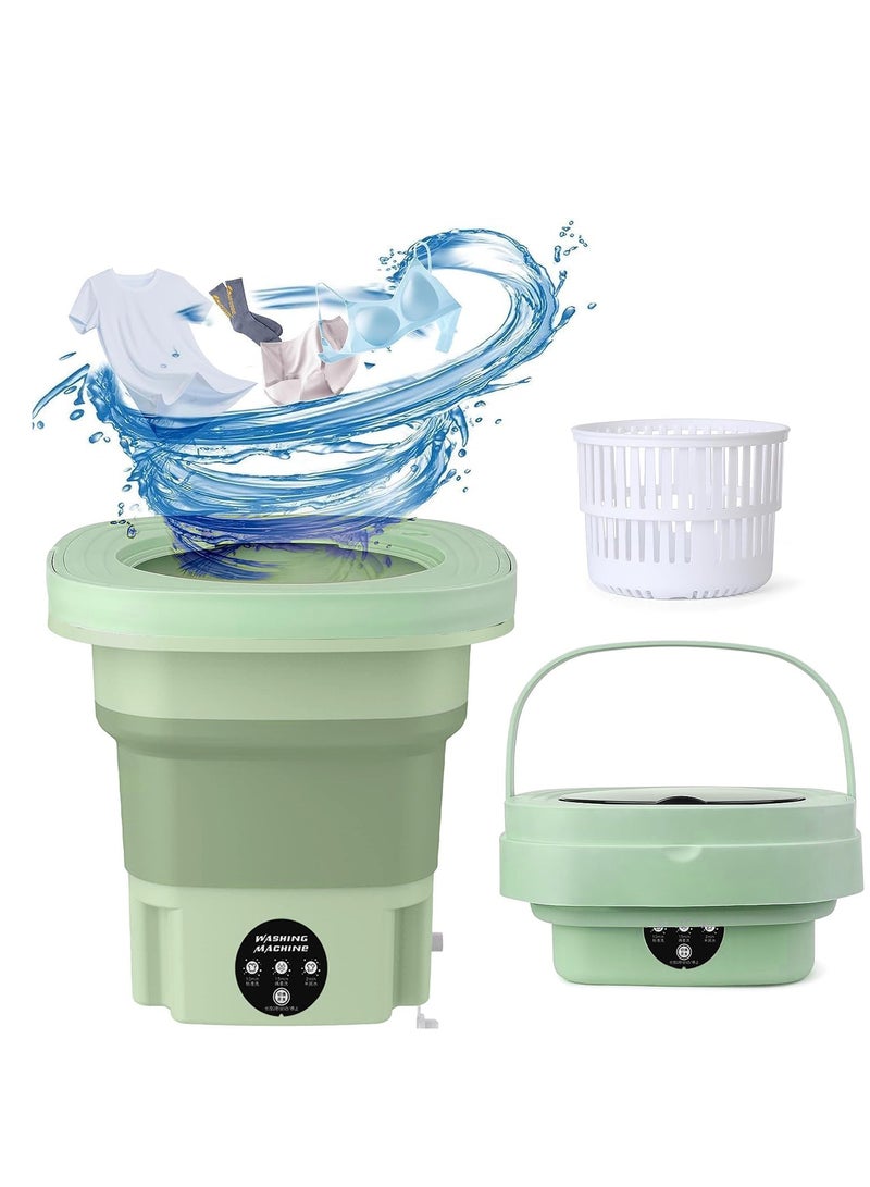 SYOSI Portable Mini Washing Machine, 8L Large Capacity Suitable for Washing Baby Clothes, Underwear, Socks, Portable Washer Machine for Apartments, Dormitories, RV and More Green  - Image 1