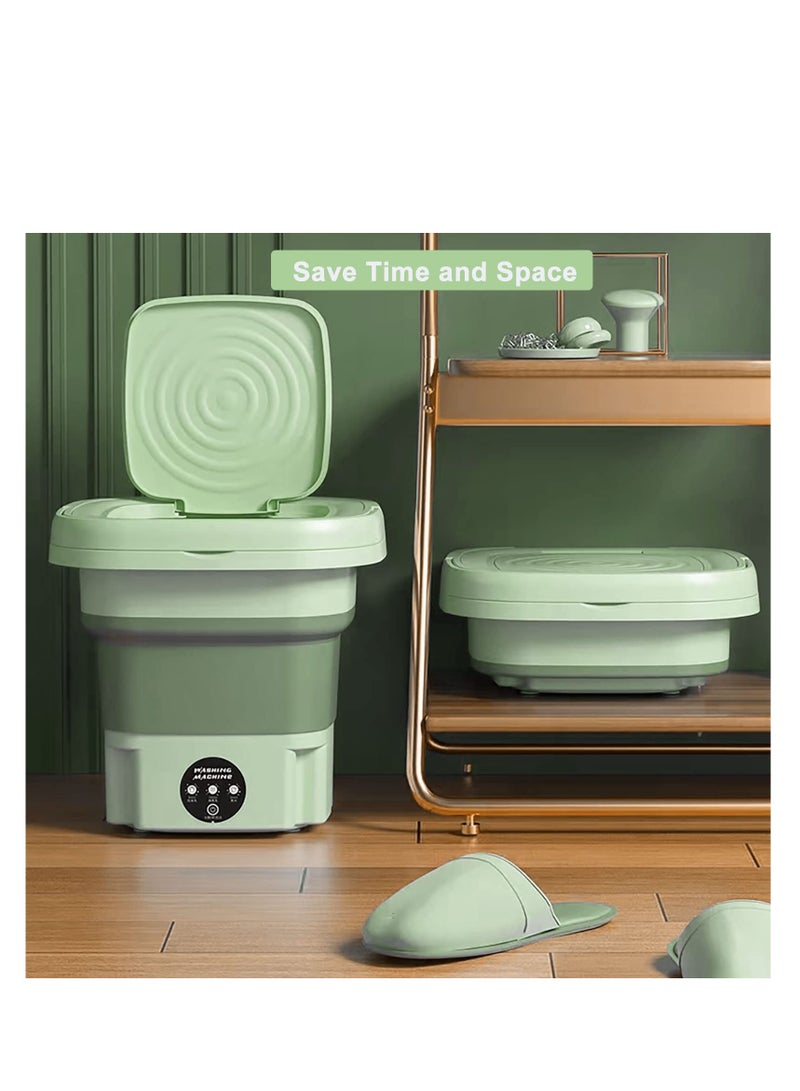 SYOSI Portable Mini Washing Machine, 8L Large Capacity Suitable for Washing Baby Clothes, Underwear, Socks, Portable Washer Machine for Apartments, Dormitories, RV and More Green  - Image 2