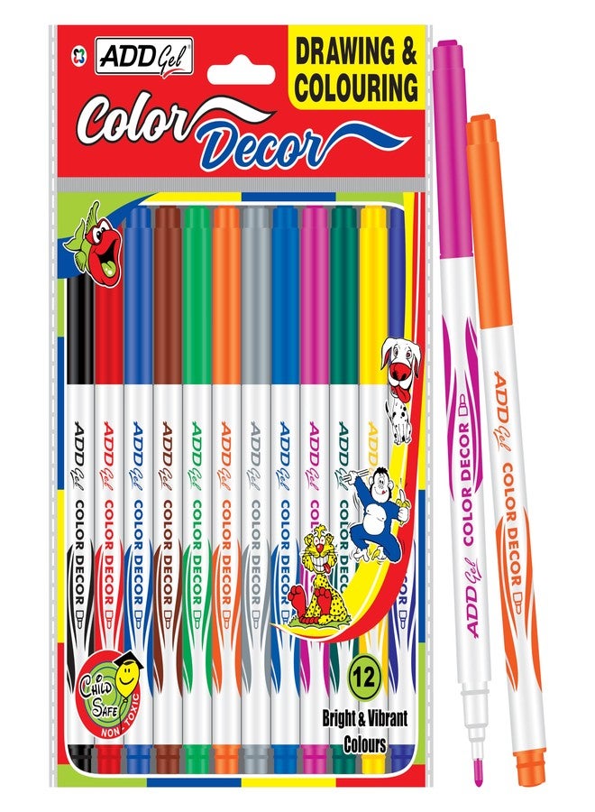 ADD Gel COLOR DECOR SKETCH PEN 12 PEN SET (2) - Image 1