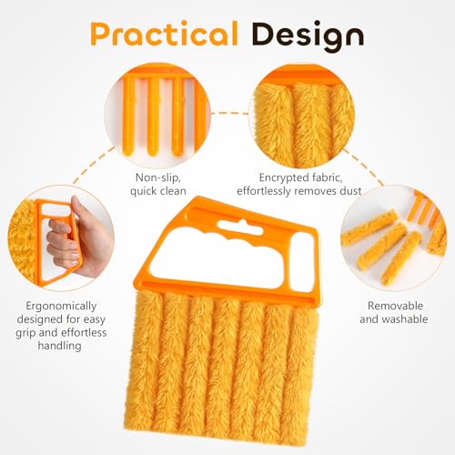 Qilxziy 2 Pcs Blind Cleaner Duster Tool,Blind Dusters for Cleaning,Cleaning Brush,7 Finger Dusting Cleaner Tool for Window & Air Conditioner,Window Blinds Cleaner Microfiber Washable - Image 3