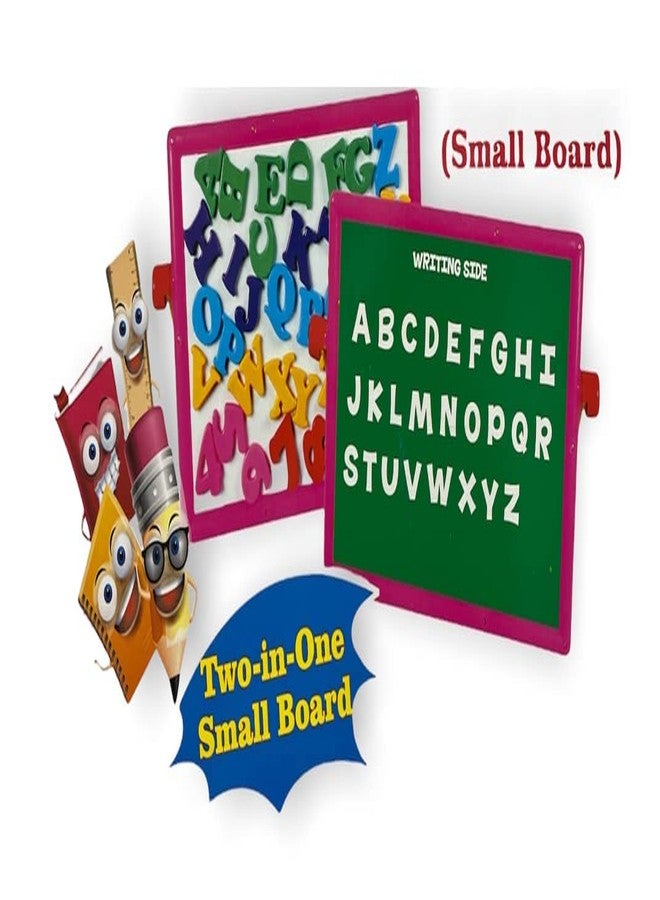 DISILA Traders Education Small Writing Board/Magnetics Numbers Alphabets 2 in 1 Board for Kids. Educational Board/Learning Toys for Kids with Fun with a Small Duster & Chalk. - Image 4