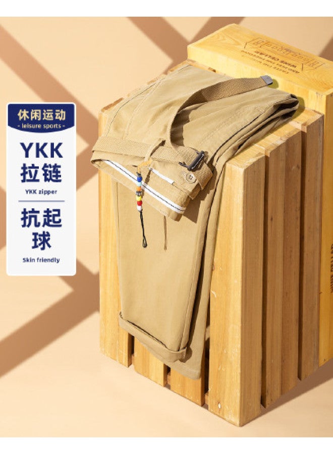 Fomoce men's Casual Pants Versatile Trousers New Trendy Workwear Straight-leg Pants - Image 1