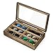 SRIWATANA SRIWATANA Sunglasses Organizer for Women Men, 6 Slot Eyeglass Box Wood Case Glass Display Storage Eyewear Collector - Image 2