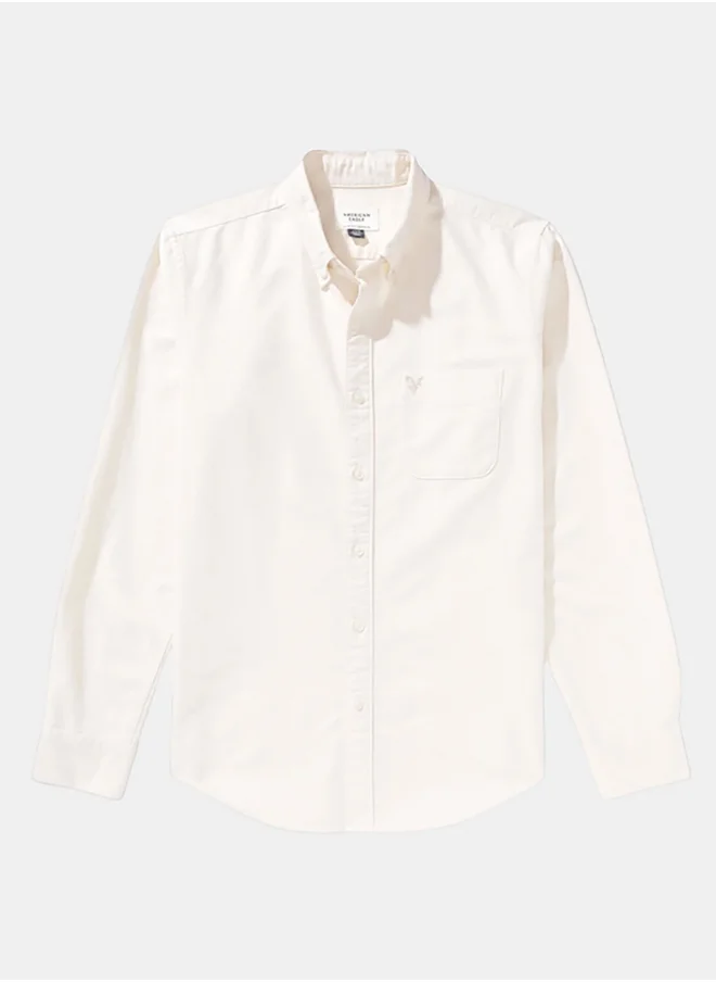 امريكان ايجل AE Everyday Striped Oxford Button-Up Shirt