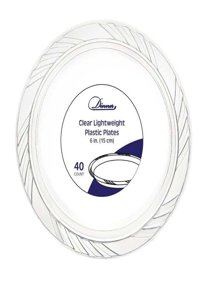 Blue Sky Dinner Collection Clear Disposable 6" B&B Plates - 40ct | Premium Plastic & Elegant Design for Brunch, Appetizers & Desserts - Image 2