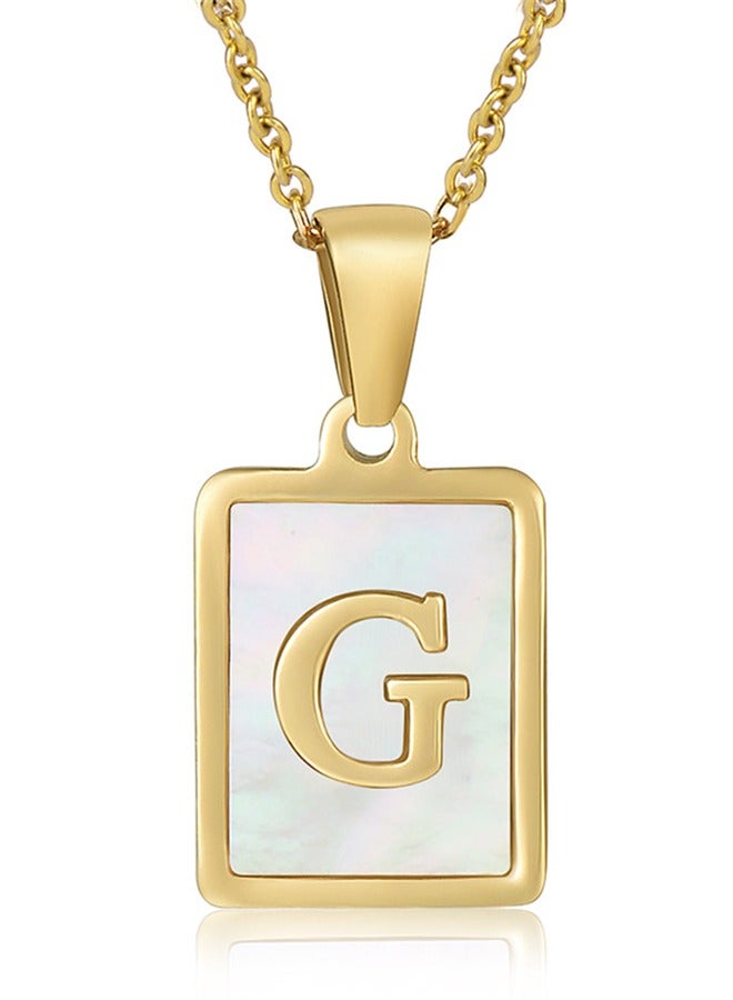 MissTiara Capital Letter A-Z Initial Chain Necklace For Girls Women Stainless Steel Square Charm A-Z Alphabet Pendant Necklace Good idea for birthday gifts graduation commemorations or classmate gifts - Image 2