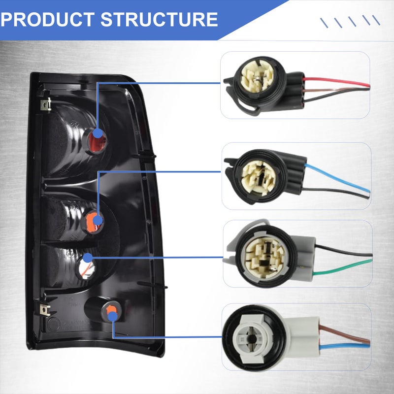 PANNUOSCS Tail Light Wiring Harness 16531401 Compatible with 2003-2007 Chevy Silverado 1500/2500/3500 Driver Side Tail Lamp Wire Socket Taillight Wiring Harness Kit Rear Left Harness Asm Tail Lamp Wiring - Image 4