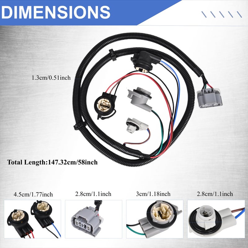 PANNUOSCS Tail Light Wiring Harness 16531401 Compatible with 2003-2007 Chevy Silverado 1500/2500/3500 Driver Side Tail Lamp Wire Socket Taillight Wiring Harness Kit Rear Left Harness Asm Tail Lamp Wiring - Image 3