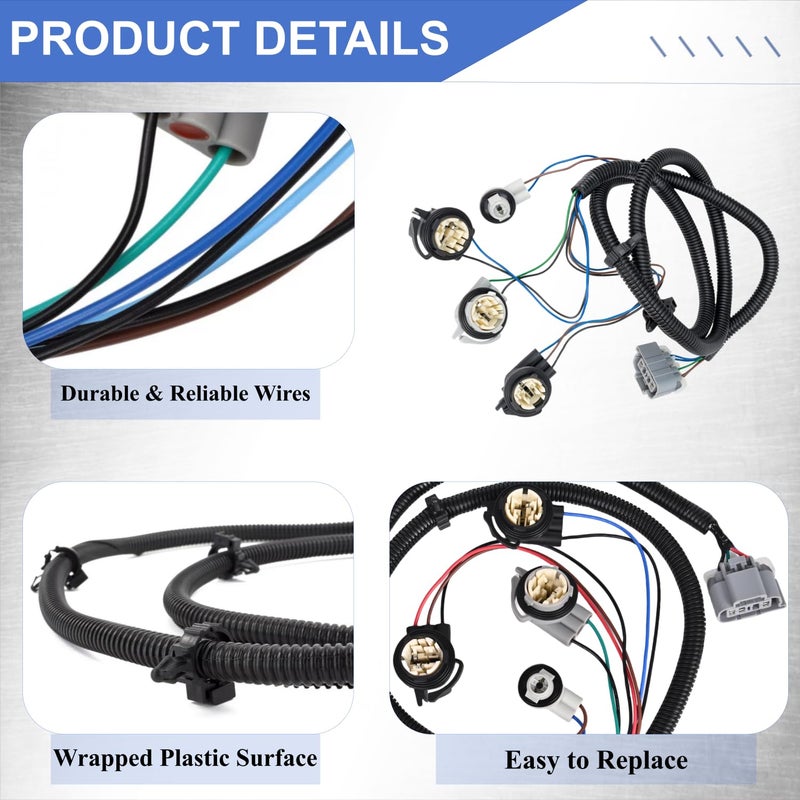 PANNUOSCS Tail Light Wiring Harness 16531401 Compatible with 2003-2007 Chevy Silverado 1500/2500/3500 Driver Side Tail Lamp Wire Socket Taillight Wiring Harness Kit Rear Left Harness Asm Tail Lamp Wiring - Image 2