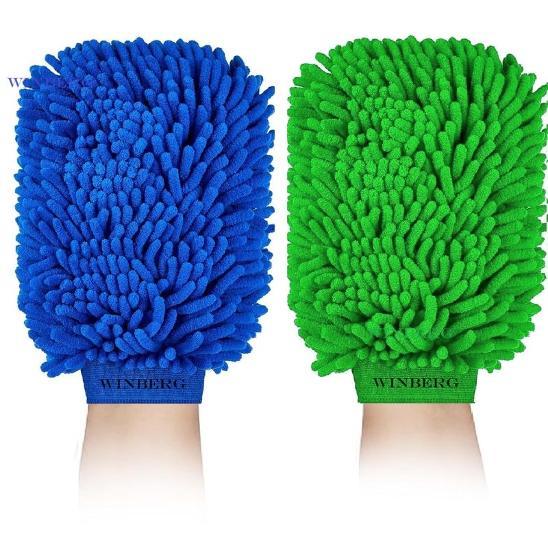 Winberg (R Microfiber Full Size Gloves Double - Sided,Cleaning Gloves Multi Colour Pack of 2 - Image 5