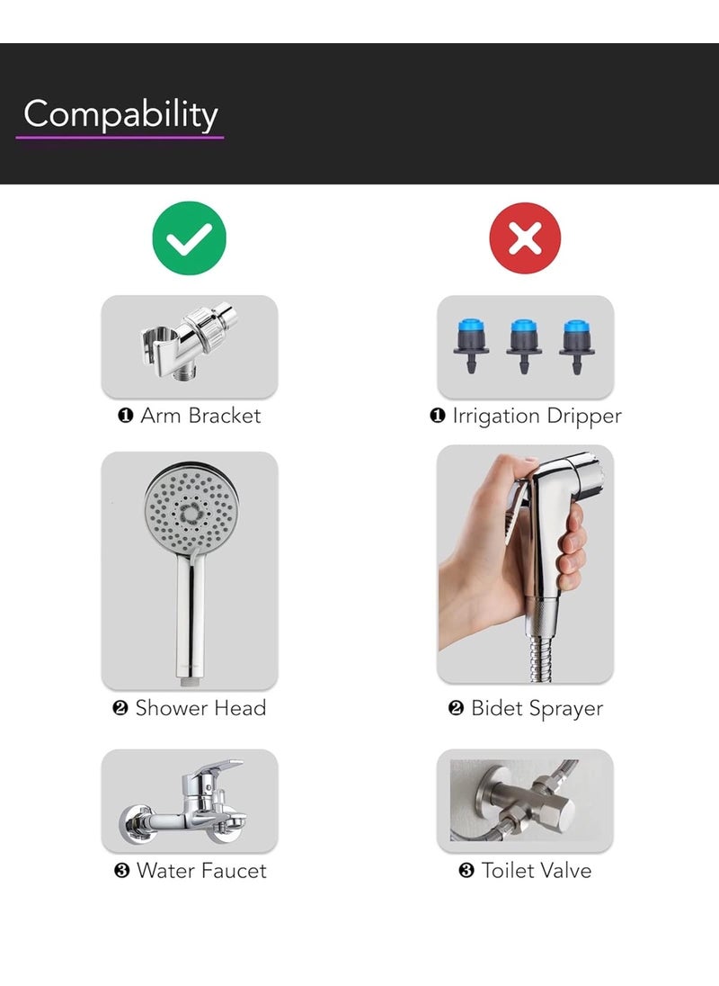 Singing Rain Singing Rain 59 inches Kinkless Chromed Flexible Stainless Steel Shower Hose Replacement for Handheld Showerhead Hose  - Image 5