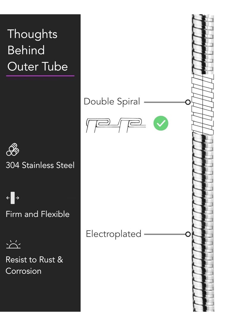 Singing Rain Singing Rain 59 inches Kinkless Chromed Flexible Stainless Steel Shower Hose Replacement for Handheld Showerhead Hose  - Image 2