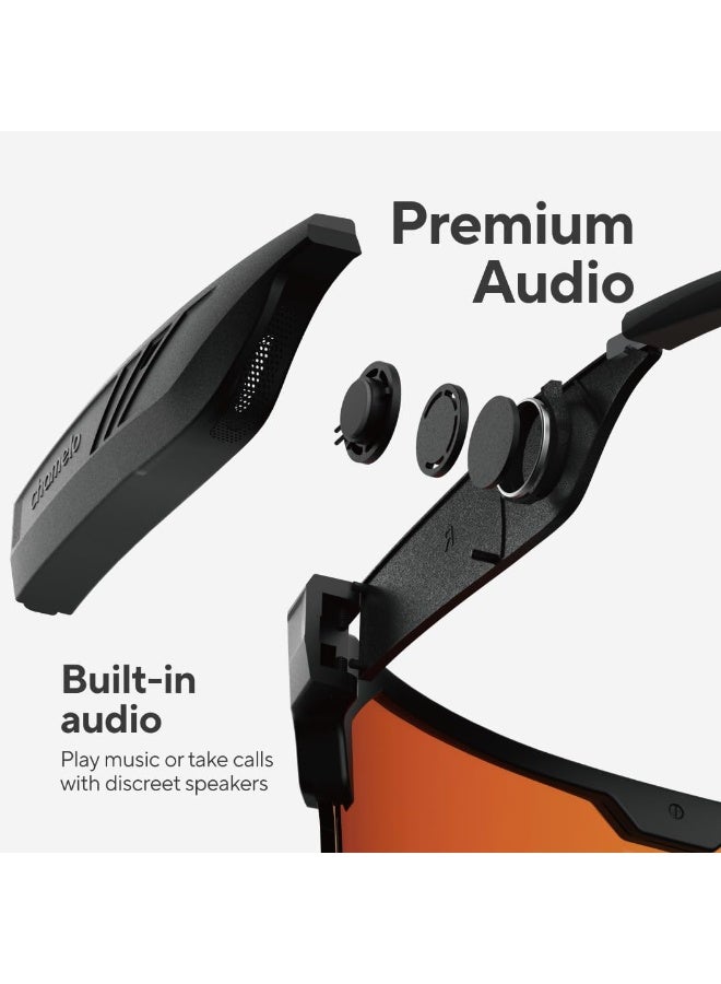 Chamelo Music Shield Smart Audio Sunglasses – Matte Black Frame, Lenses | Open-Ear Bluetooth Glasses for Men & Women with Electronic Tint Control, IPX4 Waterproof, Sports Eyewear, 100% UV Protection - Image 4