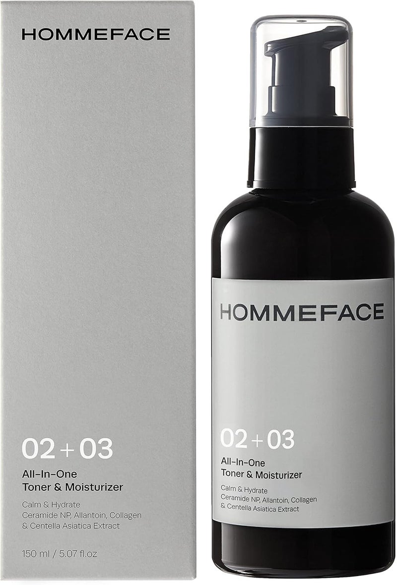 تونر مرطب للوجه للرجال HOMMEFACE 507 أونصة سائلة خفيفة الوزن خالية من الكحول بعد الحلاقة للبشرة الجافة والمختلطة والدهنية