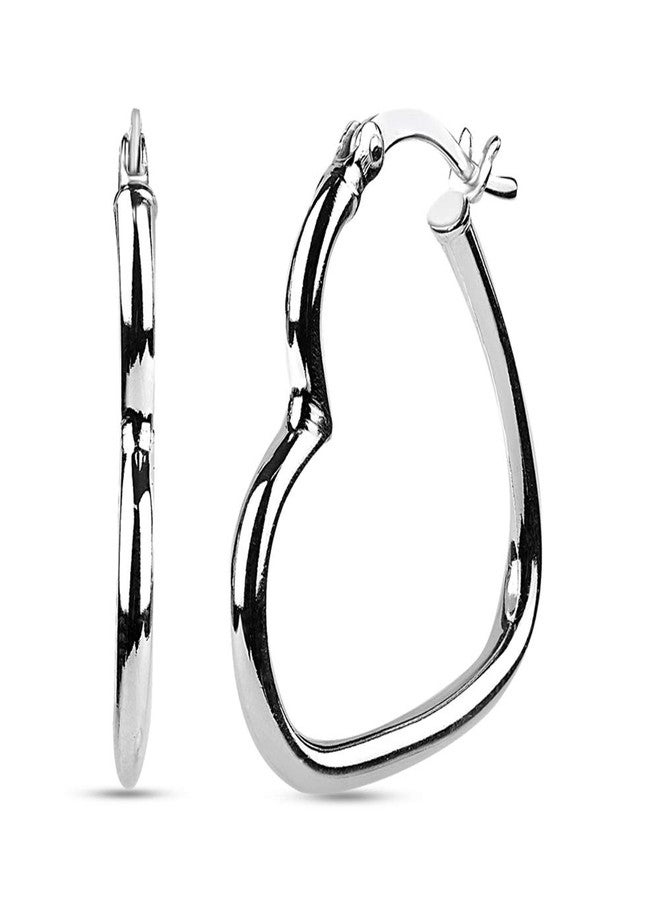 LeCalla 925 Sterling Silver BIS Hallmarked Heart Shape Love Theme Small Hoop Earrings for Teen Women - Image 2