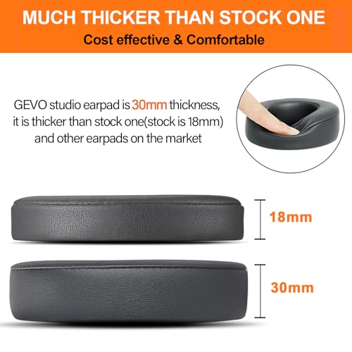 GEVO GVOEARS Replacement Ear Pads for Beats Studio 3, Ear Cushions for Studio 2 & 3 Wired Wireless Headphone Not Fit for Beats Solo On-Ear, Stronger 3M Adhesive Tape Thicker Memory Foam(Titanium Grey) - Image 3